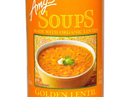 Amy s - Organic Soup Golden Lentil, 14.4 Fl Oz | Pack Of 12 For Discount