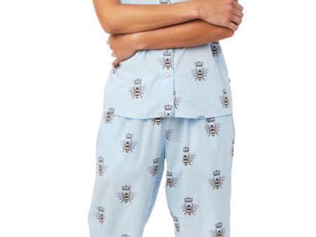 Capri Knit Pajama Set - Queen Bee in Pink or Blue Online Sale