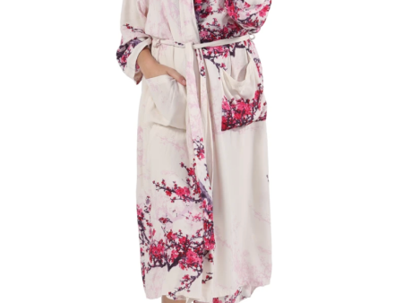 Flower Blossoms Pink Printed Robe on Sale