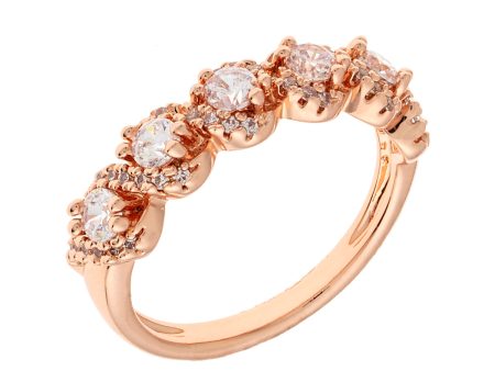 Elegant Confetti Paris Women s 18k Gold Plated Half Eternity Fashion Ring Hot on Sale