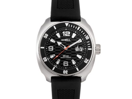 Axwell Mirage Strap Watch w Date - Black Silver Supply