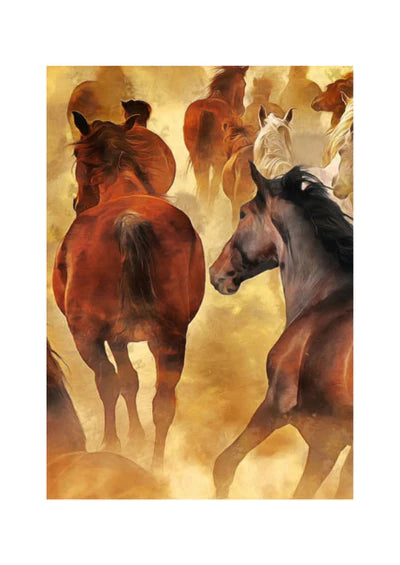 Herd of Horses Mint Decoupage Paper Hot on Sale