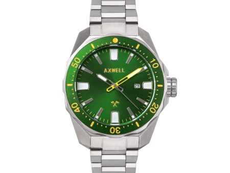 Axwell Timber Bracelet Watch w  Date - Green Hot on Sale