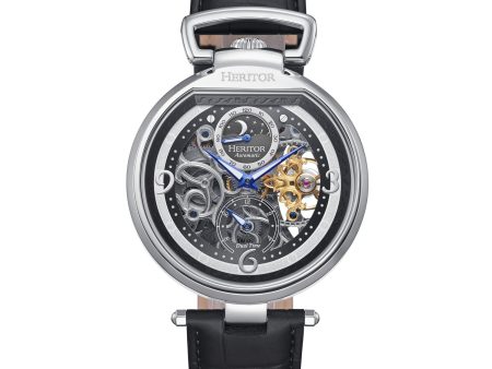 Heritor Automatic Lincoln Semi-Skeleton Leather-Band Watch For Cheap