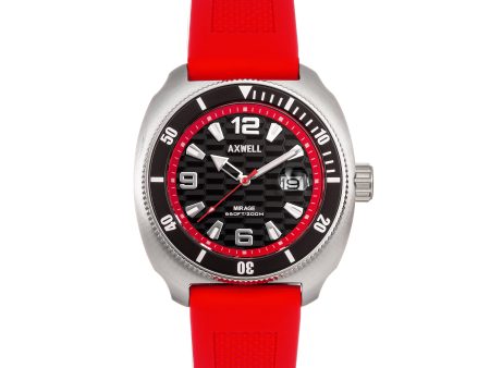 Axwell Mirage Strap Watch w Date - Red For Cheap