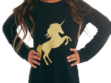 Glitter Unicorn Fleece Sweatshirt Fashion