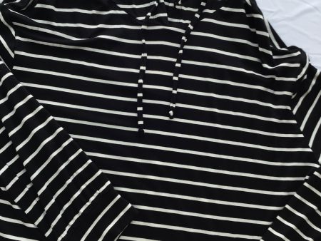 Eberjey Black and White Stripe Lounge Hoodie Online