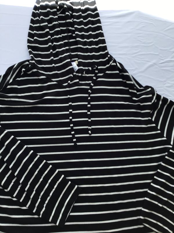 Eberjey Black and White Stripe Lounge Hoodie Online