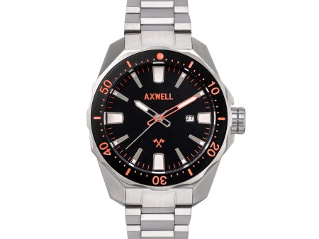 Axwell Timber Bracelet Watch w  Date - Black Orange Hot on Sale