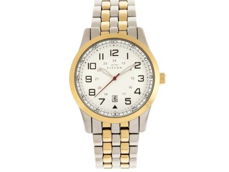 Elevon Garrison Bracelet Watch w Date - Gold White Online Sale