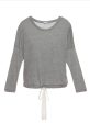 Eberjey Heather Cotton Blend Slouchy Top - Black Navy Gray Online now