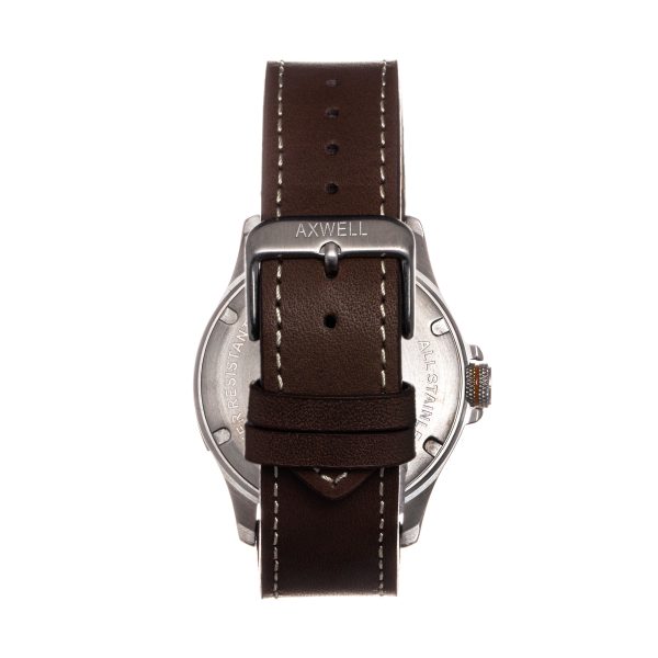 Axwell Blazer Leather Strap Watch - Brown Navy Supply