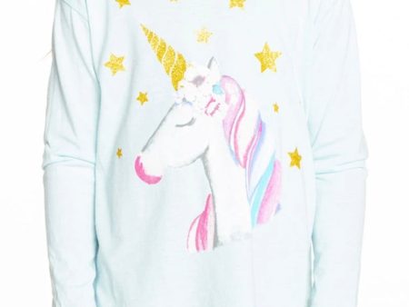 Sparkle Blue Unicorn Kids Tee Cheap