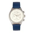 Elevon Lindbergh Leather-Band Watch w Day Date -  Blue White Supply