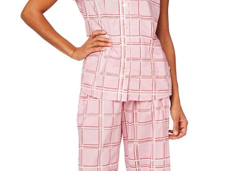 Capri Pajama Set - Pink Check Cheap