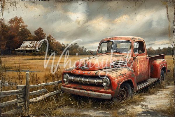 Old Red Farm Truck For Discount