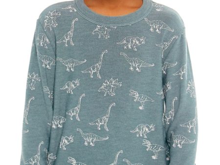 Dino Kids Fleece Pullover Sweatshirt Fashion