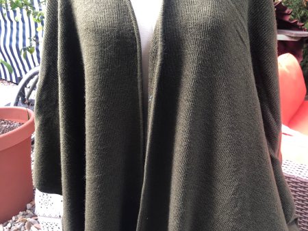 Olive Green Alpaca Cape Hot on Sale