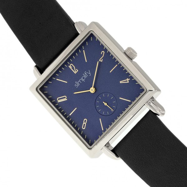 Simplify The 5000 Leather-Band Watch - Black Blue Online