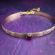 Soft and Sweet Locking Submissive Collar, 14K Gold-Filled and Garnet Sale