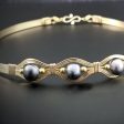 PEARL Locking Collar, Gold with Peacock Freshwater Pearls Sale