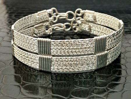 ASHANTI Submissive Bracelets {Pair} Wrist or Ankle, Sterling Silver Online Sale