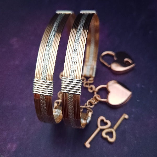 GODIVA Handcuff Bracelets {Pair} Rose Gold with Sterling Twists {Locking or Traditional Version} Supply