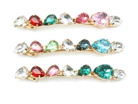 Multi-Colored Bejeweled Barrette set Discount