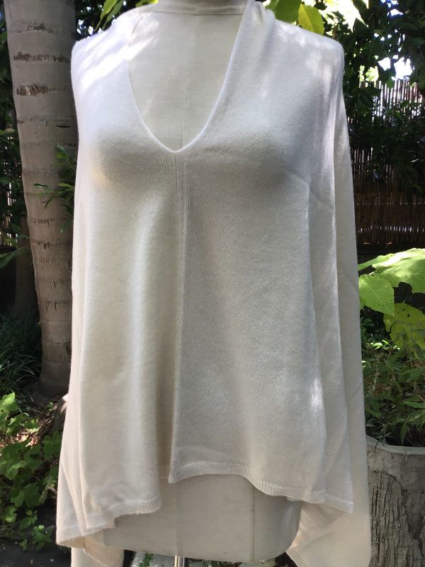 100% Cashmere Poncho   Ivory Color Online now