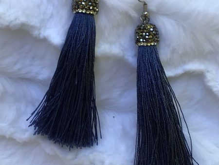 Catherine Popesco Blue Tassel Earrings Fashion