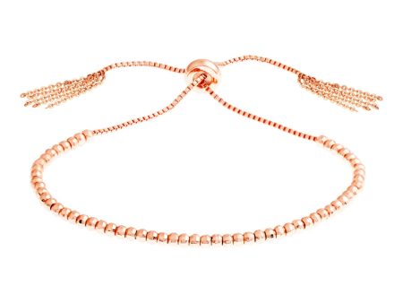 Sole du Soleil Marigold Women s 18k Gold Plated Beaded Fringe Bolo Fashion Bracelet Online now