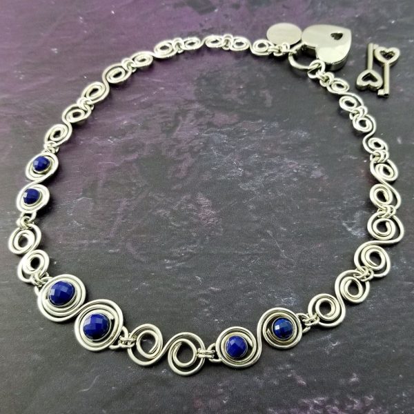 INFINITY SOFT COLLAR, Sterling Silver with Gemstones {Several Choices} Supply