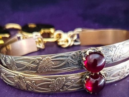 SOFT & SWEET Submissive Handcuff Bracelets or Anklets, 14K Gold-Filled and Garnet Online Sale