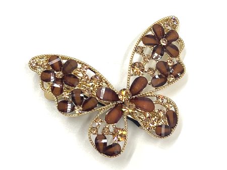 Amber Maple Butterfly Barrette Fashion