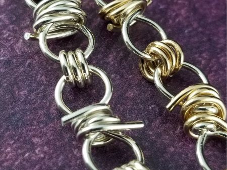 BRAMBLES Barbed Chain Bracelet   Anklet {Locking or Traditional}, Sterling or Sterling and Gold on Sale