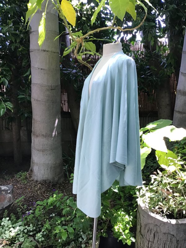 100% Cashmere Cape   Duck Egg Blue Online Hot Sale