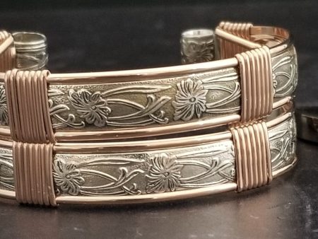 SOFT and SWEET Locking Handcuff Bracelets {PAIR} {Sterling with Rose Gold Accents} Cheap