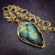 SOLD - READY TO SHIP INFINITY SOFT LOCKING CHAIN COLLAR, Gold with Labradorite, One of A Kind Online Hot Sale