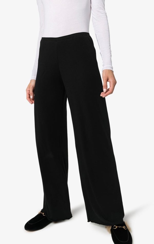 SKIN Wide Leg Double Layer Black Pant Supply