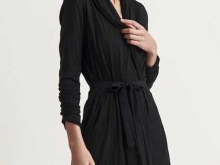 SKIN Double Layer Pima Wrap Robe - Black Online Sale