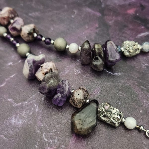 VELAVEE Angel Necklace, Sterling and Charoite, One of a Kind Online now