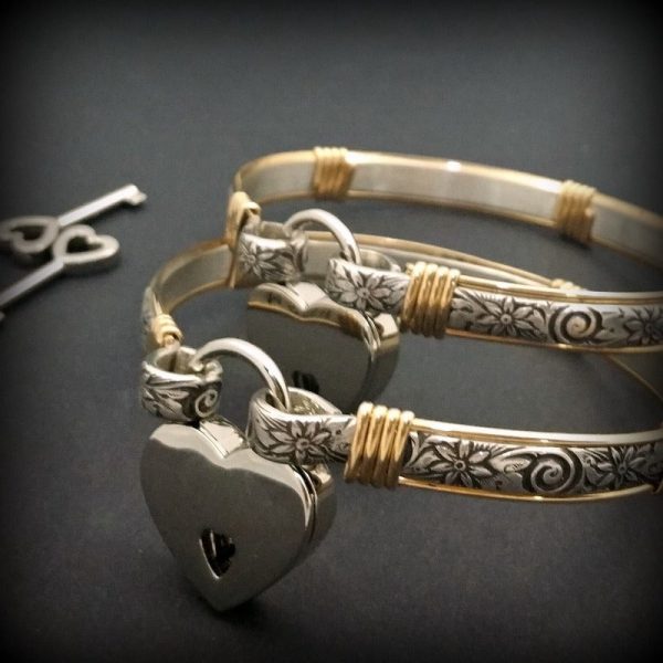 WILD FLOWER Submissive Handcuffs Sterling w  Gold Accents {Pair} Online now