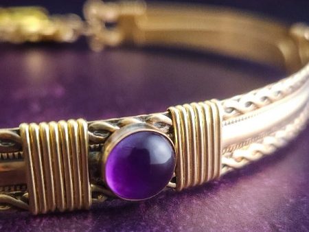 BABYLON Amethyst and 14K Yellow Gold Filled Locking Submissive Collar Fashion