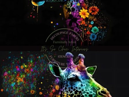 A1 Neon Floral Giraffe 2 x A2 Discount