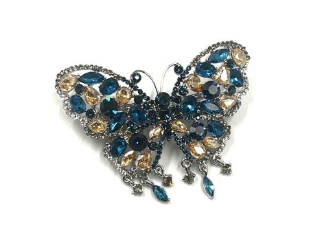 Dangling Crystal Butterfly Barrette Online Sale