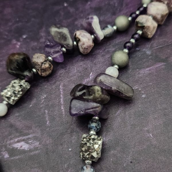 VELAVEE Angel Necklace, Sterling and Charoite, One of a Kind Online now