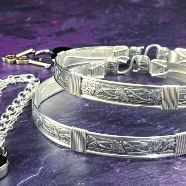 SOFT and SWEET, Sterling Silver w  Sterling Accents, Submissive Handcuff or Ankle Bracelets (Pair) Online Hot Sale