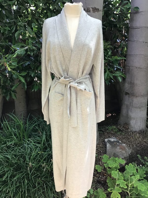 100% Cashmere Robe   Heather Grey For Discount