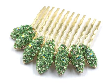 Almond Cluster Crystal Comb (Green) Hot on Sale