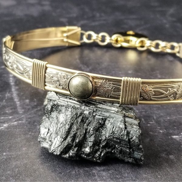 SOFT and SWEET Locking Gemstone Collar, Pyrite Sale